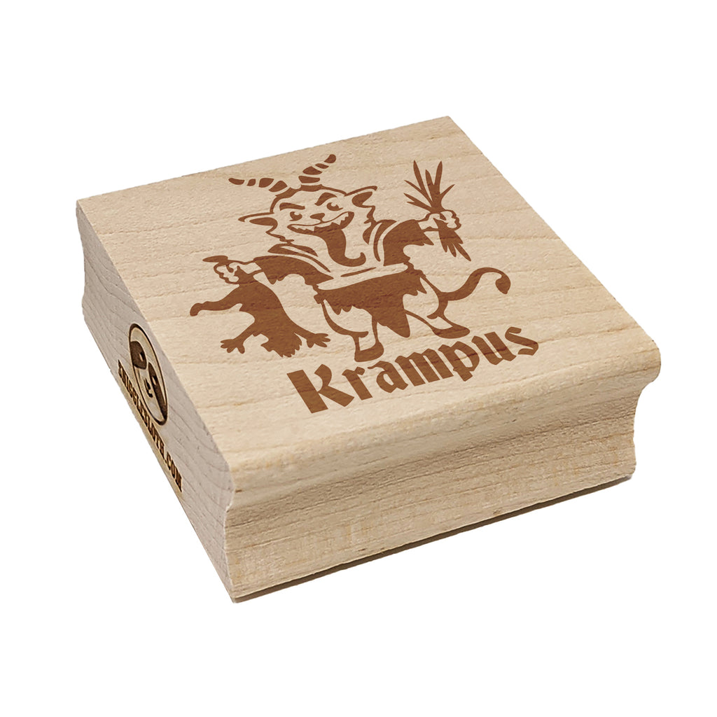 Little Krampus Christmas Monster Taking Child Demon Devil Square Rubber Stamp for Stamping Crafting