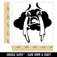 Sad Crying Rain Cloud Square Rubber Stamp for Stamping Crafting