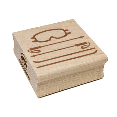 Skiing Goggles Poles Equipment Sport Square Rubber Stamp for Stamping Crafting