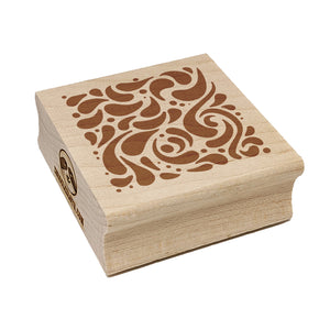 Swirling Water Droplets Abstract Pattern Square Rubber Stamp for Stamping Crafting