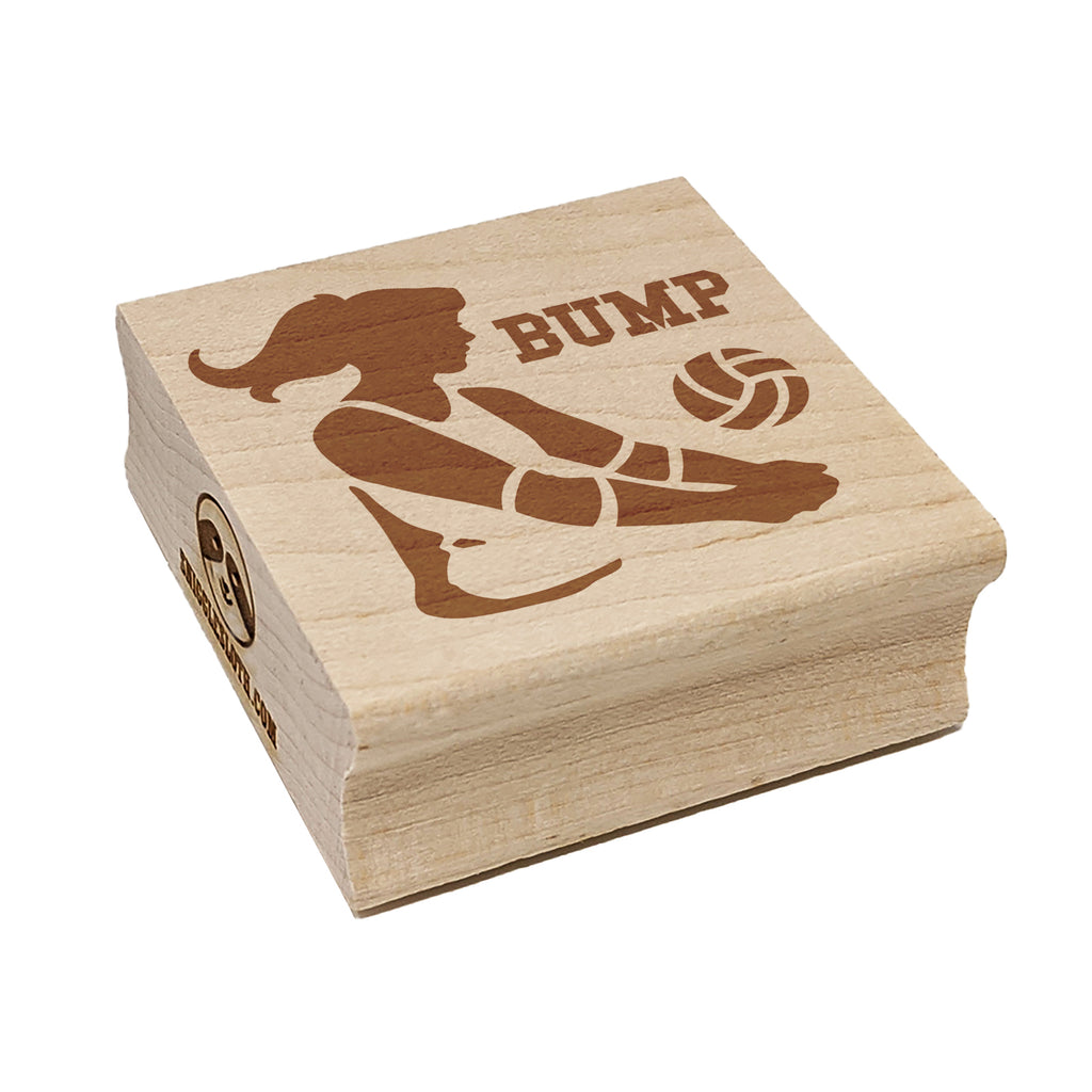 Volleyball Woman Bump Sports Move Square Rubber Stamp for Stamping Crafting