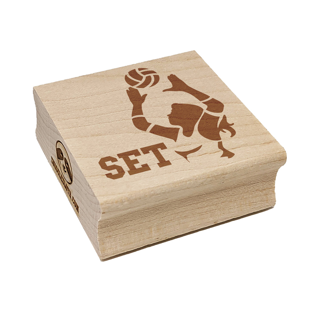 Volleyball Woman Set Sports Move Square Rubber Stamp for Stamping Crafting
