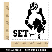 Volleyball Woman Set Sports Move Square Rubber Stamp for Stamping Crafting