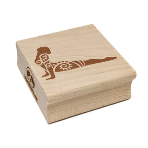 Yoga Pose Bhujanasana Cobra Pose Square Rubber Stamp for Stamping Crafting