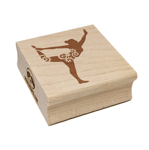 Yoga Pose Natarajasana Dancers Pose Square Rubber Stamp for Stamping Crafting