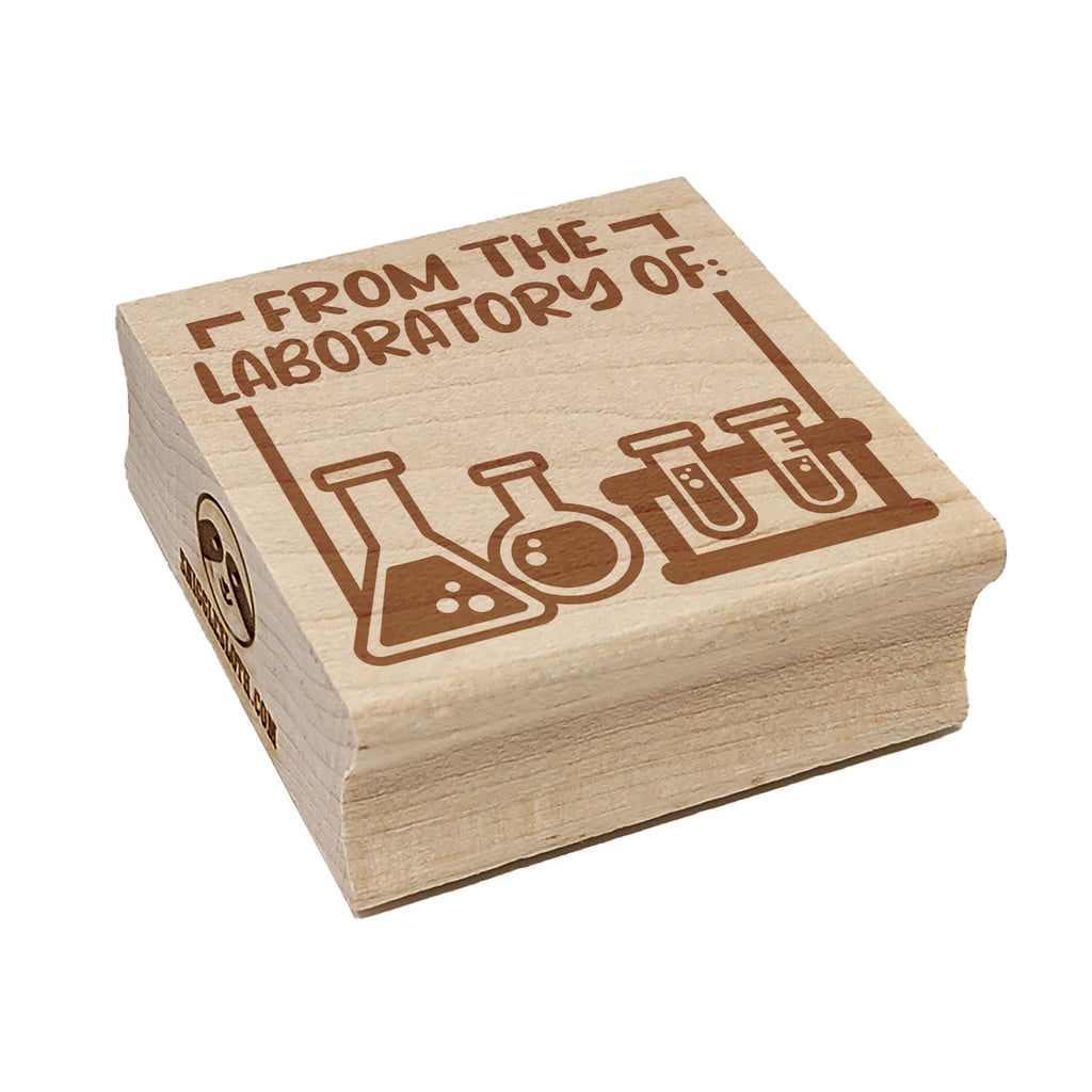 From the Laboratory of Science Scientist Chemistry Square Rubber Stamp for Stamping Crafting