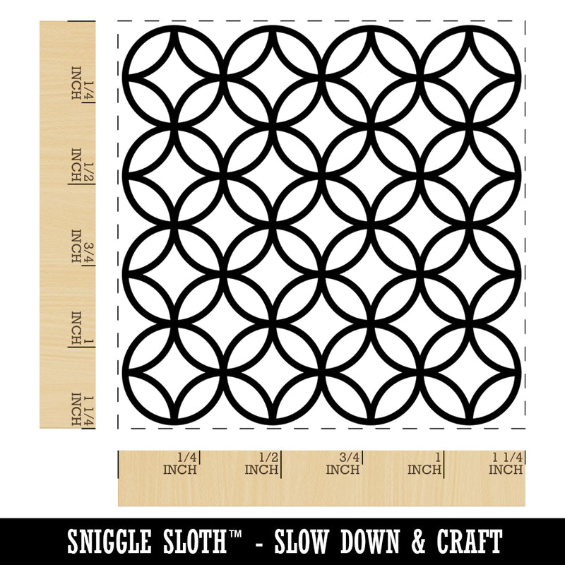 Kaleidoscope Quilting Rings Circle Pattern Square Rubber Stamp for Stamping Crafting