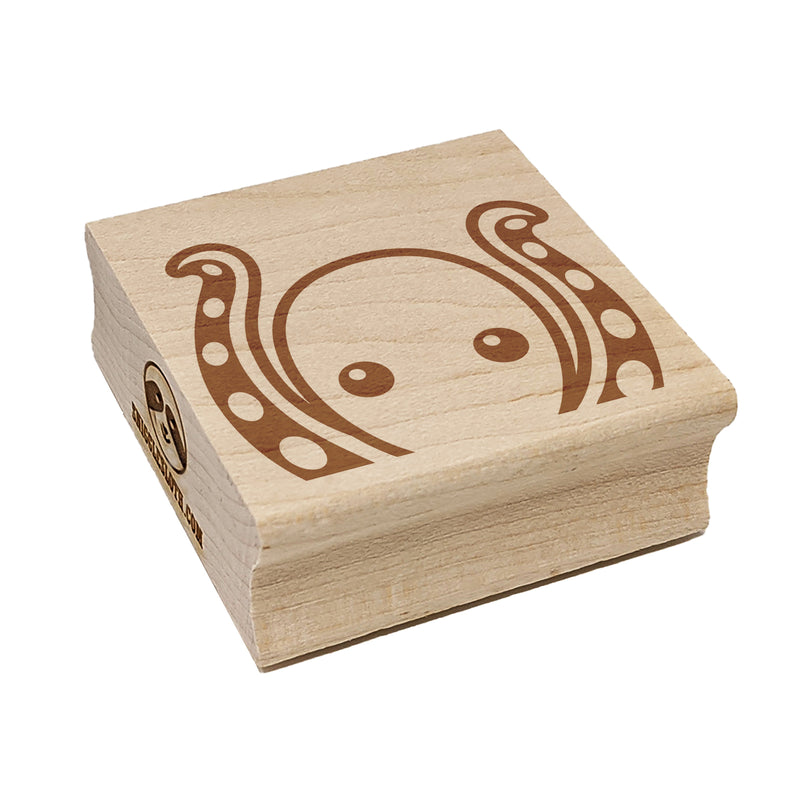 Peeking Octopus Square Rubber Stamp for Stamping Crafting