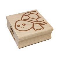 Peeking Turtle Square Rubber Stamp for Stamping Crafting