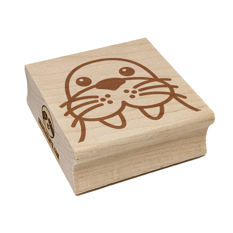 Peeking Walrus Square Rubber Stamp for Stamping Crafting
