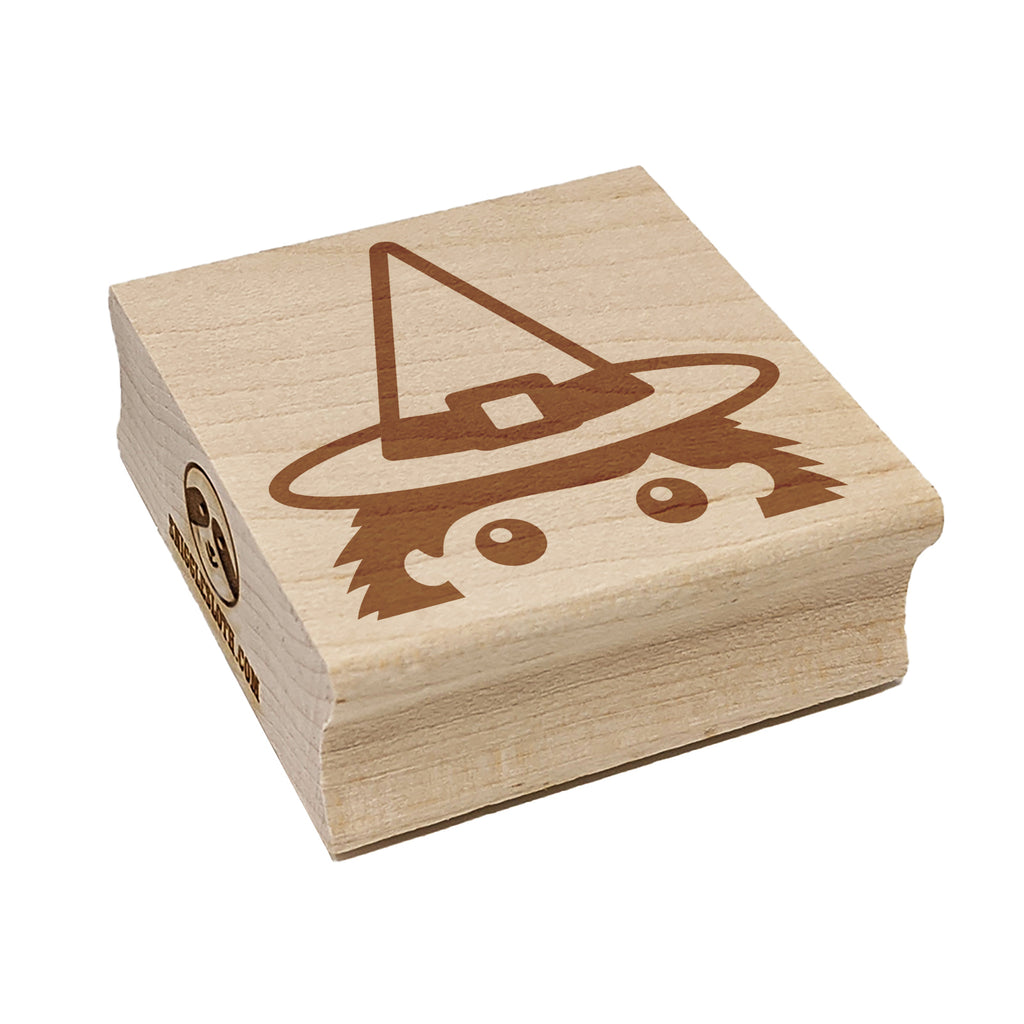 Peeking Witch Halloween Square Rubber Stamp for Stamping Crafting