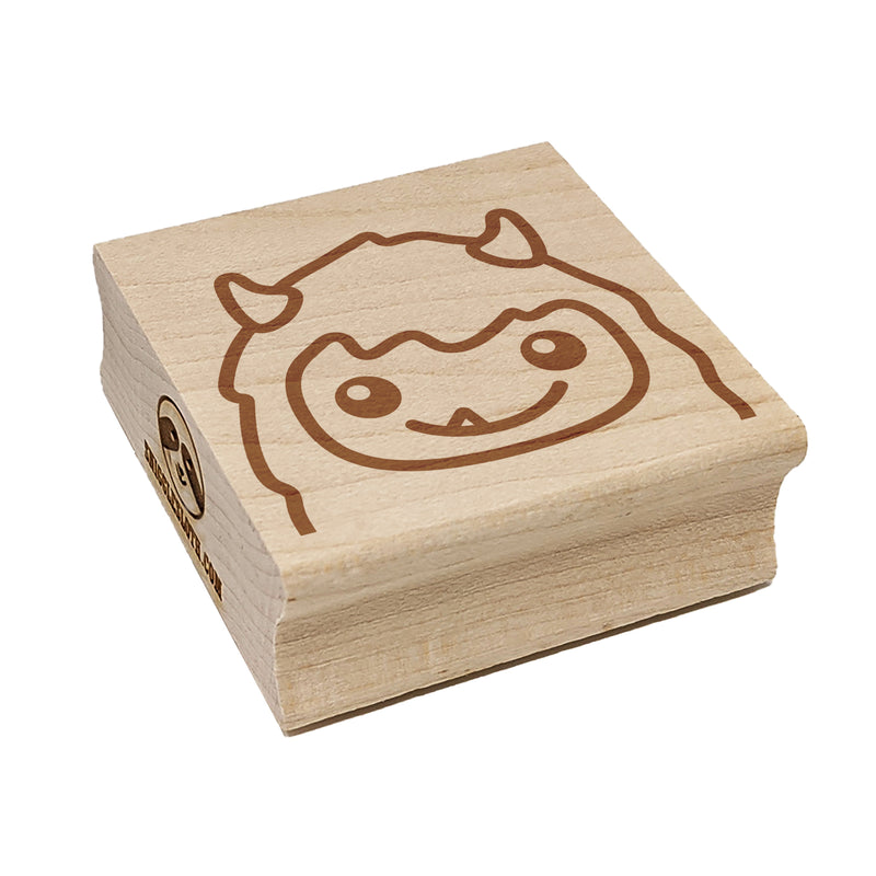 Peeking Yeti Abominable Snowman Square Rubber Stamp for Stamping Crafting