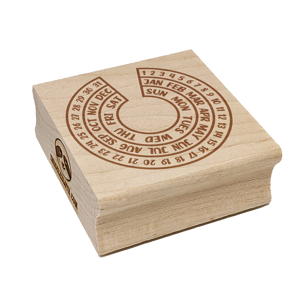 Round Journal Calendar Square Rubber Stamp for Stamping Crafting