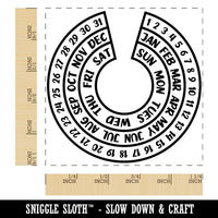 Round Journal Calendar Square Rubber Stamp for Stamping Crafting