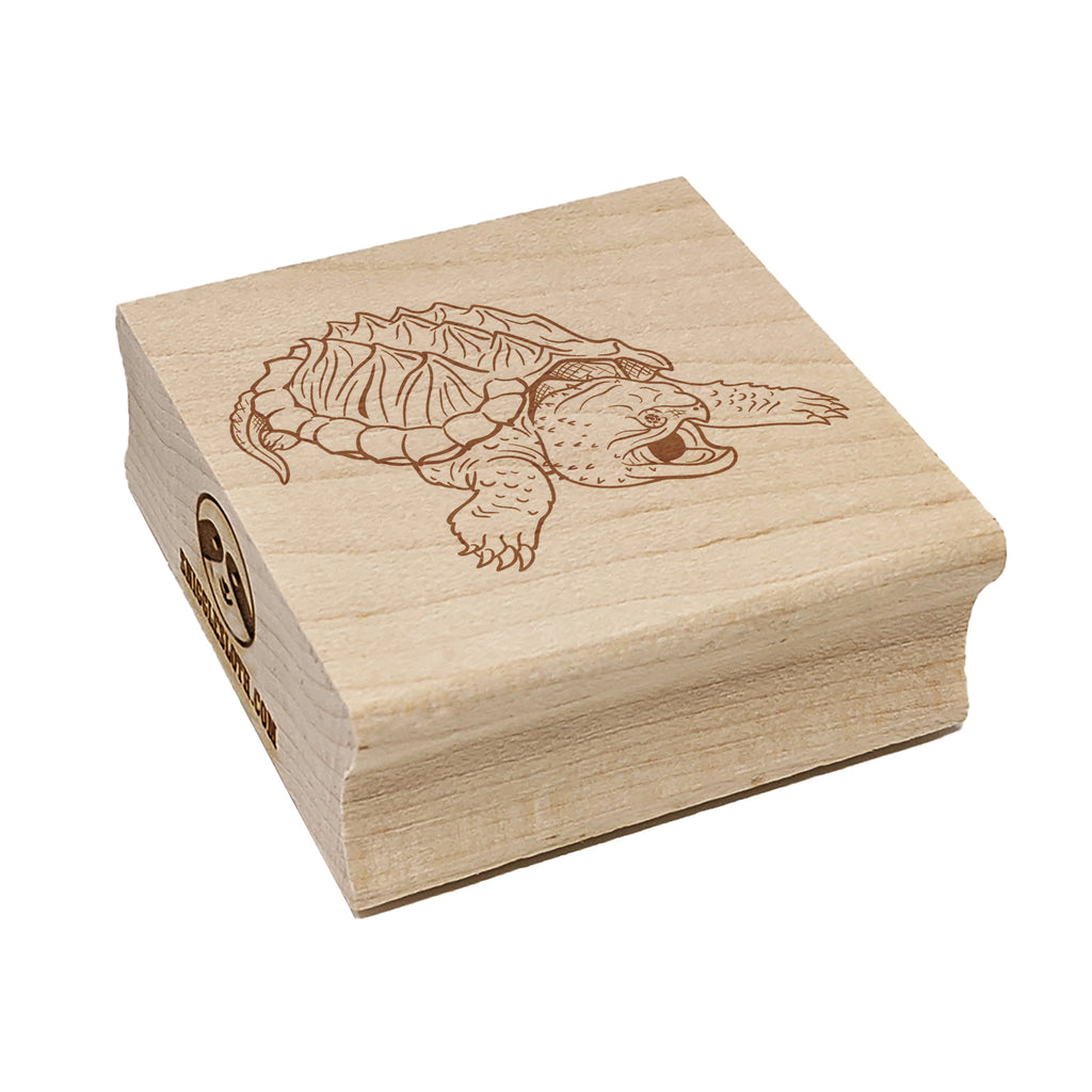 Alligator Snapping Turtle Square Rubber Stamp for Stamping Crafting