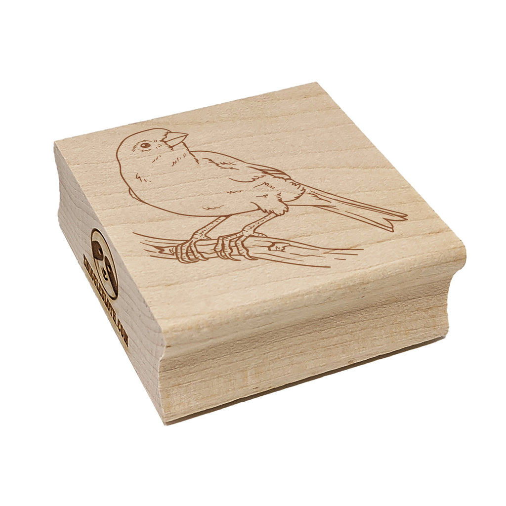 Canary Songbird Bird Square Rubber Stamp for Stamping Crafting