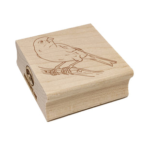 Canary Songbird Bird Square Rubber Stamp for Stamping Crafting