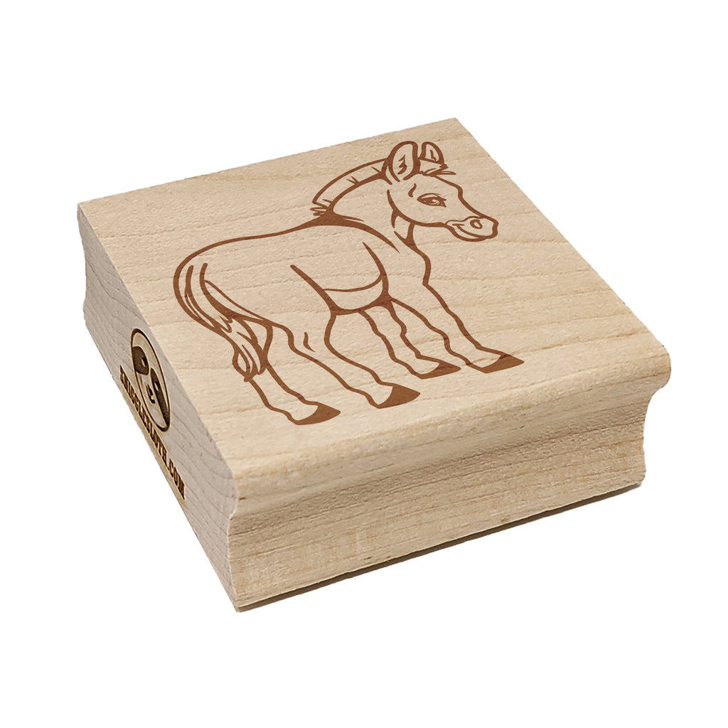 Donkey Looking Over Shoulder Butt Square Rubber Stamp for Stamping Crafting