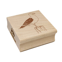 Seagull on a Post Bird Square Rubber Stamp for Stamping Crafting