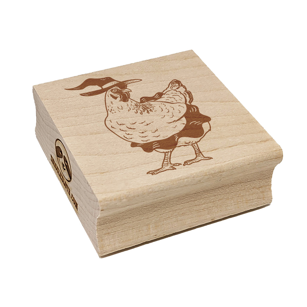 Witch Hen Halloween Holiday Chicken Square Rubber Stamp for Stamping Crafting