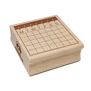 Blank Calendar with Notebook Rings Monday Start Square Rubber Stamp for Stamping Crafting