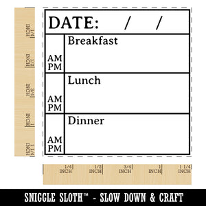 Daily Meal Tracker Planner Breakfast Lunch Dinner Square Rubber Stamp for Stamping Crafting