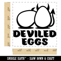 Deviled Eggs Funny Pun Square Rubber Stamp for Stamping Crafting
