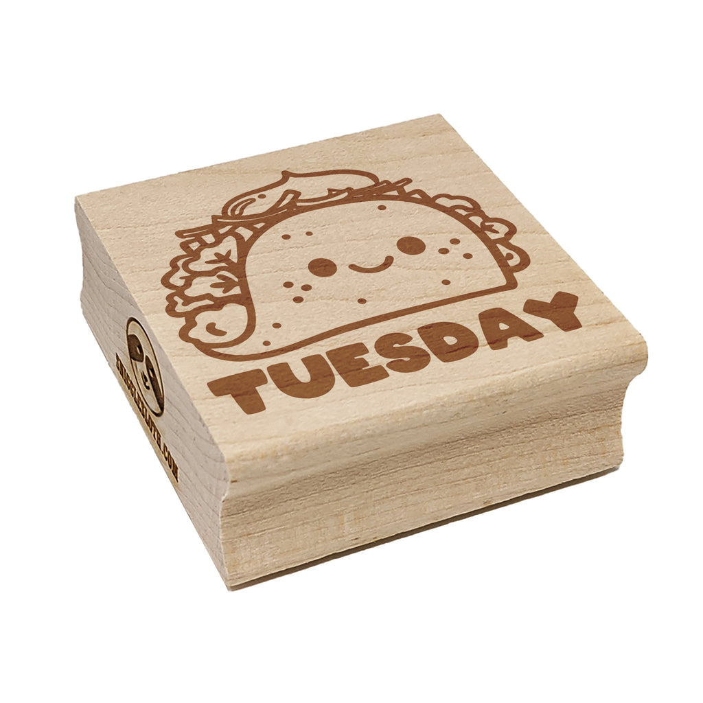 Happy Taco Tuesday Square Rubber Stamp for Stamping Crafting