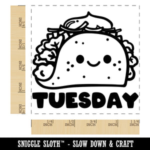 Happy Taco Tuesday Square Rubber Stamp for Stamping Crafting