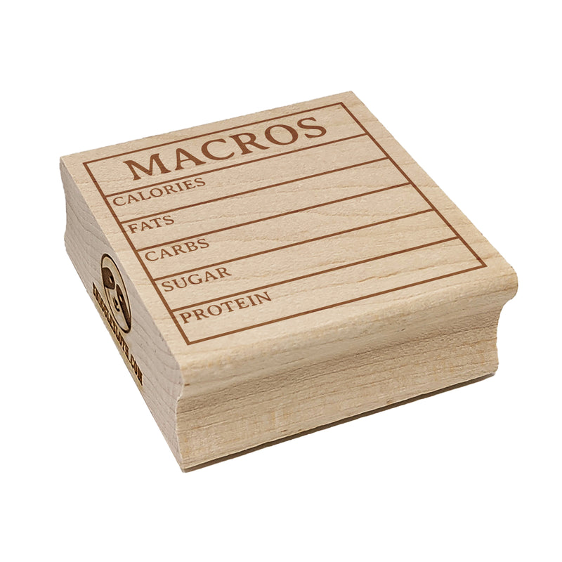 Macro Tracker Calories Fats Carbs Sugar Protein Square Rubber Stamp for Stamping Crafting