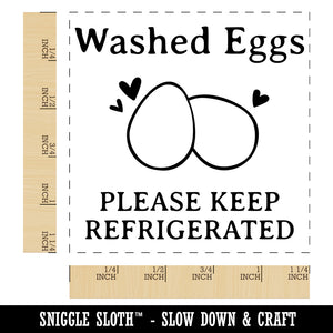 Washed Eggs Please Keep Refrigerated Carton Label Chicken Duck Goose Quail Square Rubber Stamp for Stamping Crafting