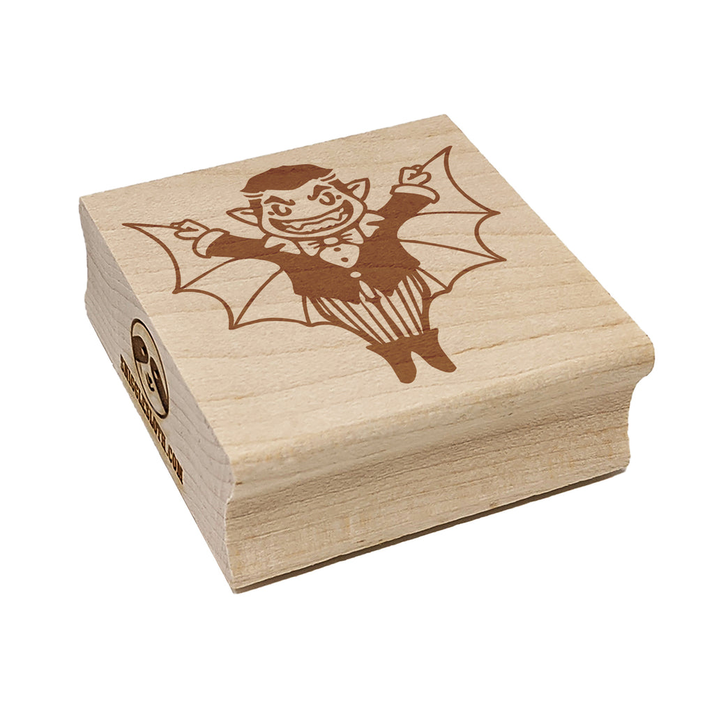 Cartoon Vampire Man Halloween Dracula Square Rubber Stamp for Stamping Crafting