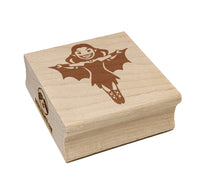 Cartoon Vampire Woman Halloween Square Rubber Stamp for Stamping Crafting