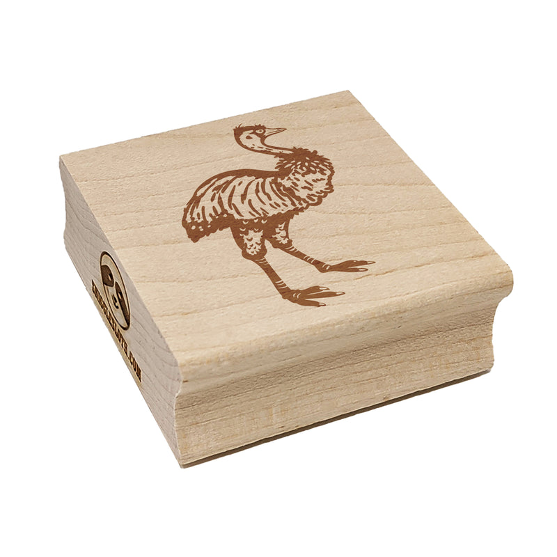 Emu Large Australian Flightless Bird Square Rubber Stamp for Stamping Crafting