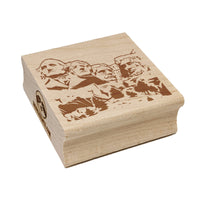 Mount Rushmore National Memorial Landmark United States Presidents Washington Lincoln Jefferson Roosevelt Square Rubber Stamp for Stamping Crafting