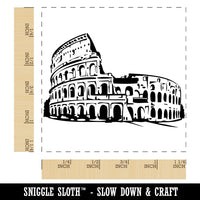 Roman Rome Colosseum Amphitheatre Italy Landmark Square Rubber Stamp for Stamping Crafting