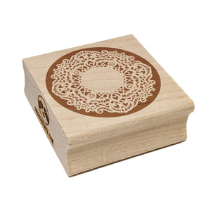 Round Lace Pattern Square Rubber Stamp for Stamping Crafting
