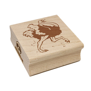 Running Ostrich Giant Bird Square Rubber Stamp for Stamping Crafting