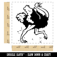 Running Ostrich Giant Bird Square Rubber Stamp for Stamping Crafting