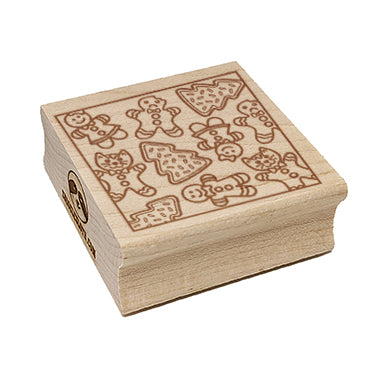 Christmas Cookie Pattern Square Rubber Stamp for Stamping Crafting