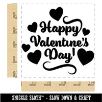 Happy Valentine's Day with Hearts Square Rubber Stamp for Stamping Crafting