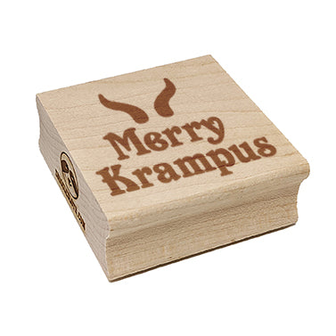 Merry Krampus Horns Christmas Square Rubber Stamp for Stamping Crafting