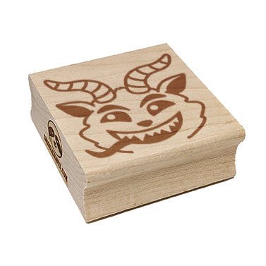 Peeking Krampus Christmas Square Rubber Stamp for Stamping Crafting