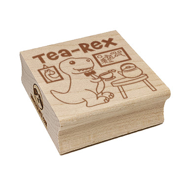 Tea Rex Tyrannosaurus Rex Dinosaur Square Rubber Stamp for Stamping Crafting