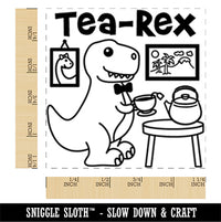 Tea Rex Tyrannosaurus Rex Dinosaur Square Rubber Stamp for Stamping Crafting