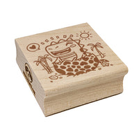 Baby Dinosaur Hatchling on Beach Square Rubber Stamp for Stamping Crafting