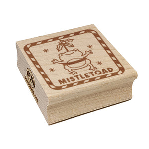 Christmas Mistletoe Mistletoad Pun Square Rubber Stamp for Stamping Crafting