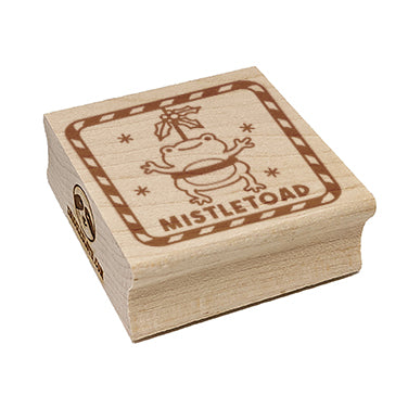 Christmas Mistletoe Mistletoad Pun Square Rubber Stamp for Stamping Crafting