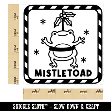 Christmas Mistletoe Mistletoad Pun Square Rubber Stamp for Stamping Crafting