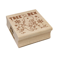 Christmas Tree Rex T-Rex Tyrannosaurus Dinosaur Pun Square Rubber Stamp for Stamping Crafting